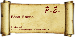 Pápa Emese névjegykártya