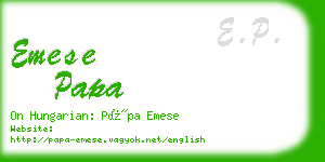 emese papa business card